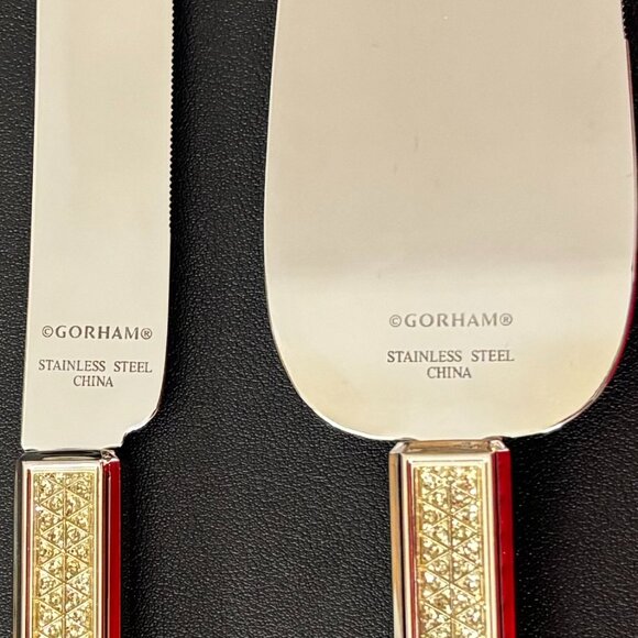 Gorham "Razzle Dazzle" Clear Dessert Set (Cake Knife & Server) Stainless Steel - Picture 10 of 10